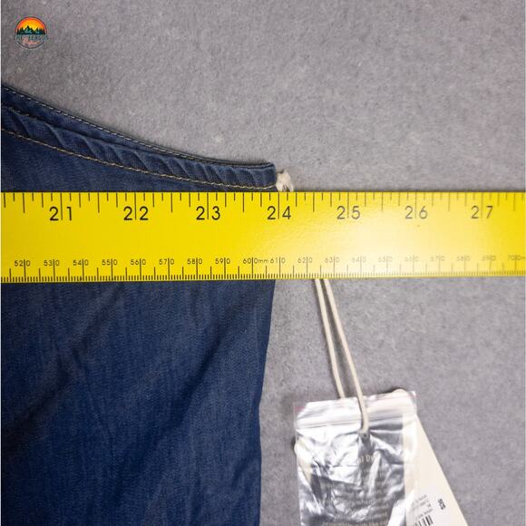 NWT A.N.A Blouse Top Blue Sleeveless Denim Ruffled Women's Size 1X - Picture 6 of 9